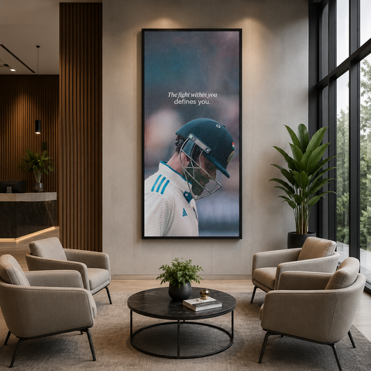 Motivational Cricket Player Canvas Poster for Modern Wall Decor