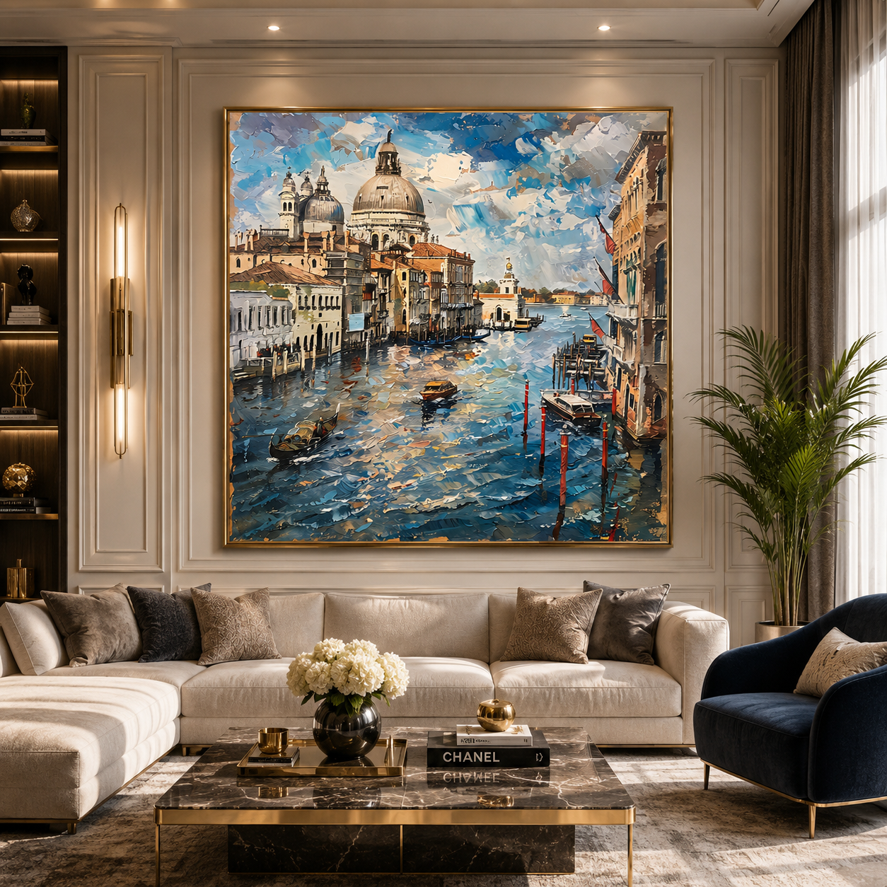 Venice Canal Cityscape Canvas Wall Art Painting