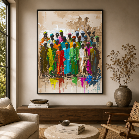African Abstract Canvas Painting