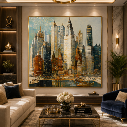 Luxury New York Skyline Canvas Wall Art Painting