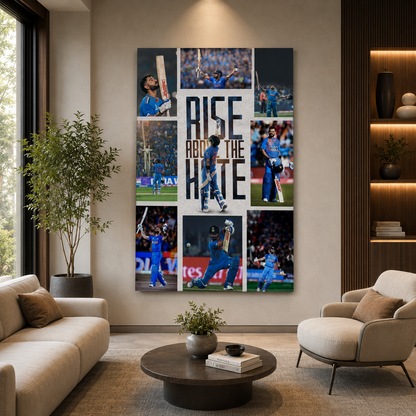 Virat Kohli Rise Above The Hate Motivational Cricket Wall Art