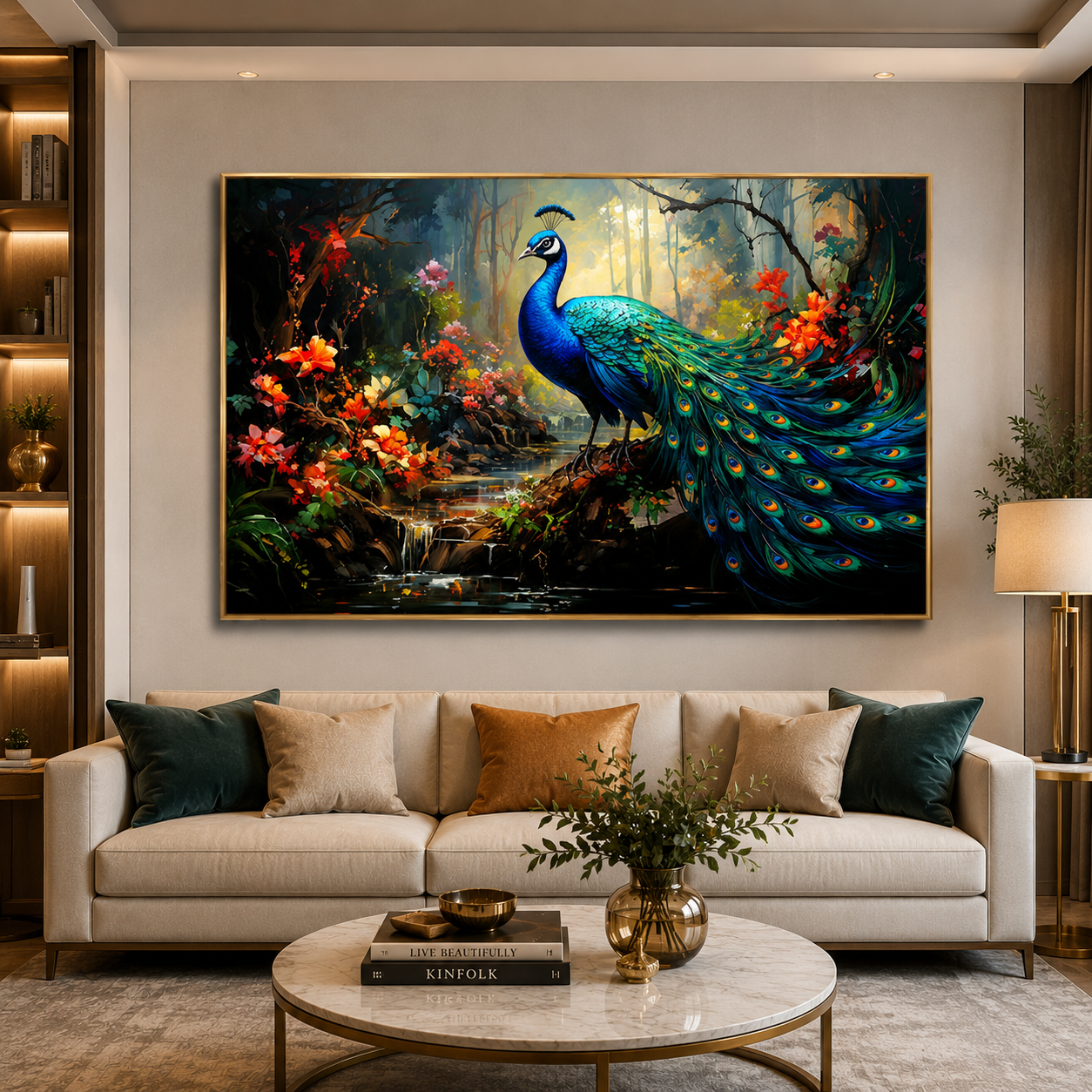 Decorative Peacock Painting for Bedroom and Hallway