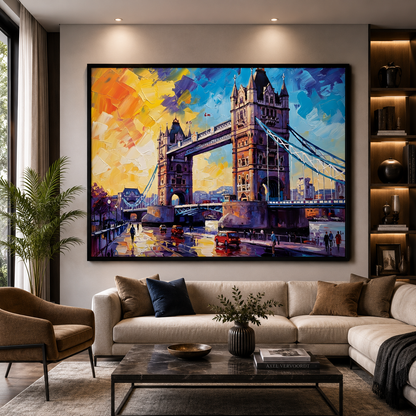 London Tower Bridge Abstract Canvas Wall Art Painting