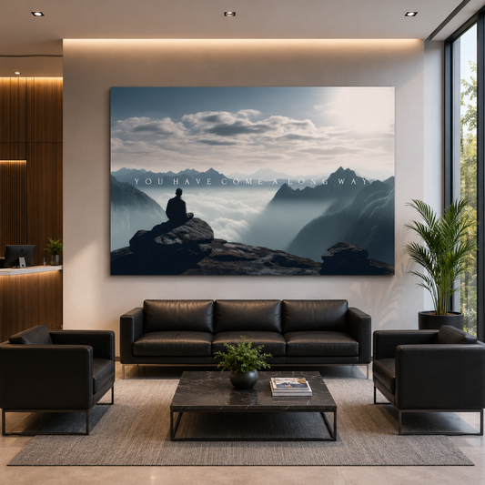 You Have Come a Long Way Mountain Motivational Canvas Wall Art