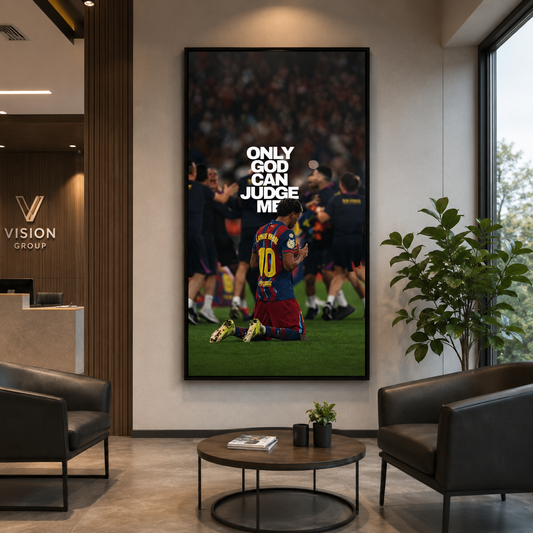 Only God Can Judge Me Motivational Football Canvas Wall Art