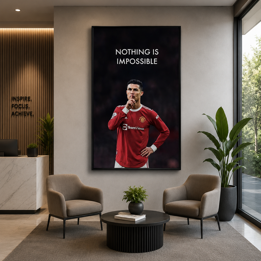 Cristiano Ronaldo Nothing Is Impossible Motivational Wall Art