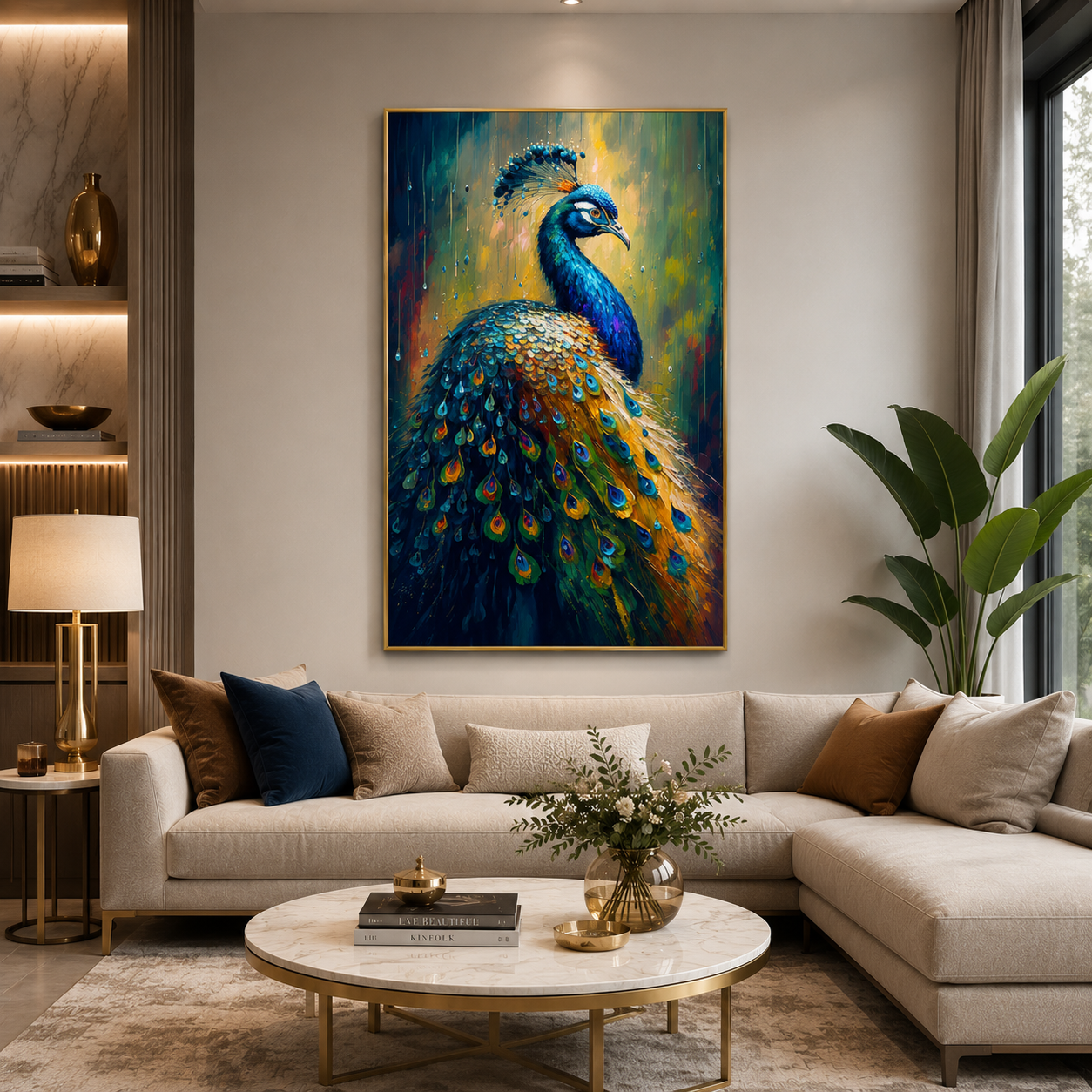 Peacock Wall Painting for Luxury Interiors wall decor