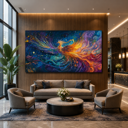 Phoenix Vastu Wall Art Painting for Wealth Luck and Harmony