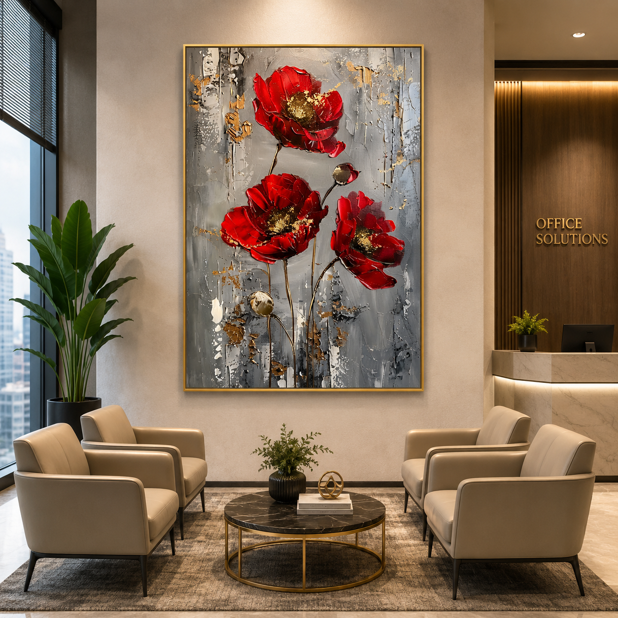 Elegant Red Poppy Flower Canvas Wall Art for Modern Interiors