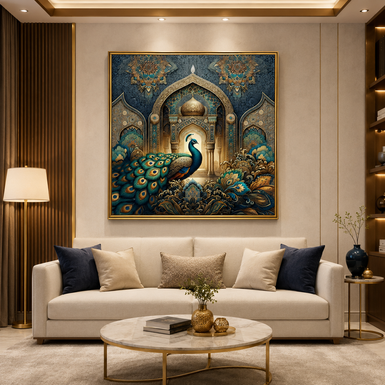 Peacock Canvas Wall Decor with Rich Artistic Touch
