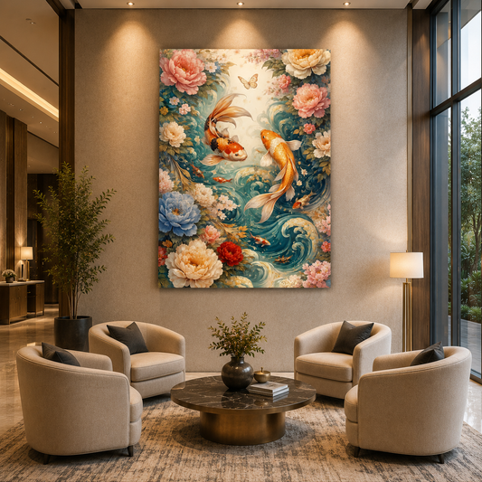 Feng Shui Koi Fish Wall Painting