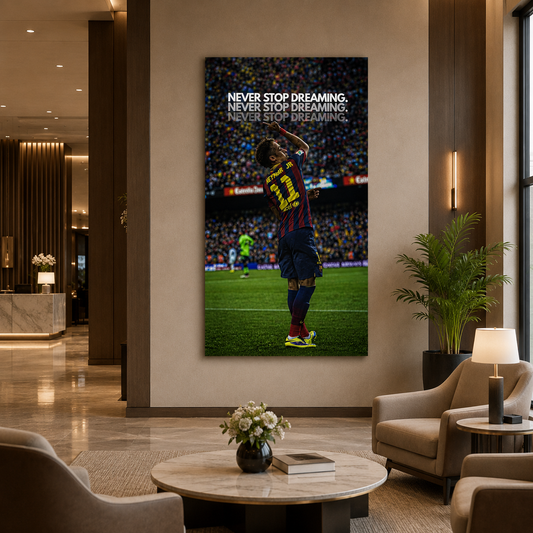 Never Stop Dreaming Football Motivational Wall Art Canvas