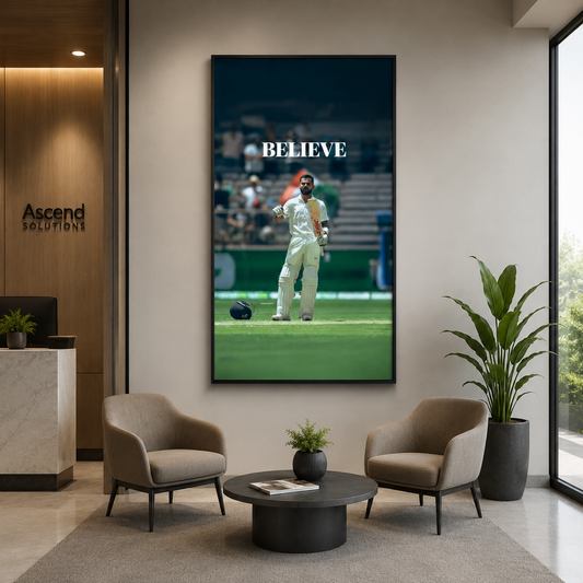 Believe Virat Kohli Motivational Cricket Canvas Wall Art Print
