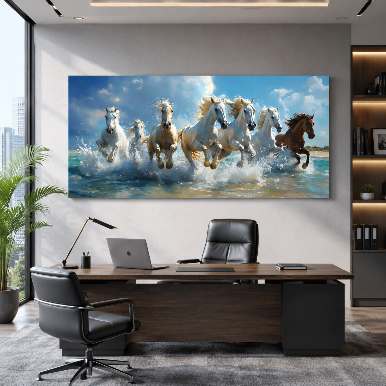 7 Running Horse Vastu Canvas Painting for Luxury Interiors