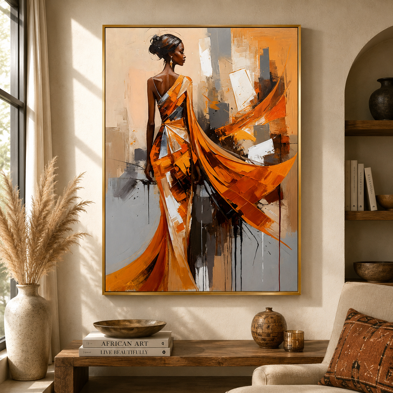 Abstract Elegant Woman Canvas Wall Art Painting for Modern Decor