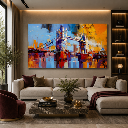 London Tower Bridge Abstract Canvas Wall Art Painting