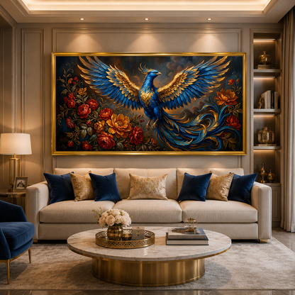 Phoenix Vastu Wall Art Painting for Wealth Luck and Harmony