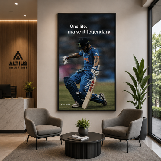 Virat Kohli One Life Make It Legendary Motivational Wall Art