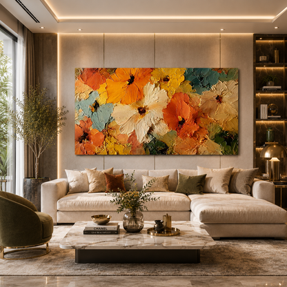 Abstract Floral Texture Canvas Wall Art for Luxury Modern Décor