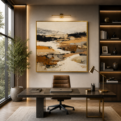 Desert Echo Abstract Wall Art – Modern Neutral Earth Tone Canvas