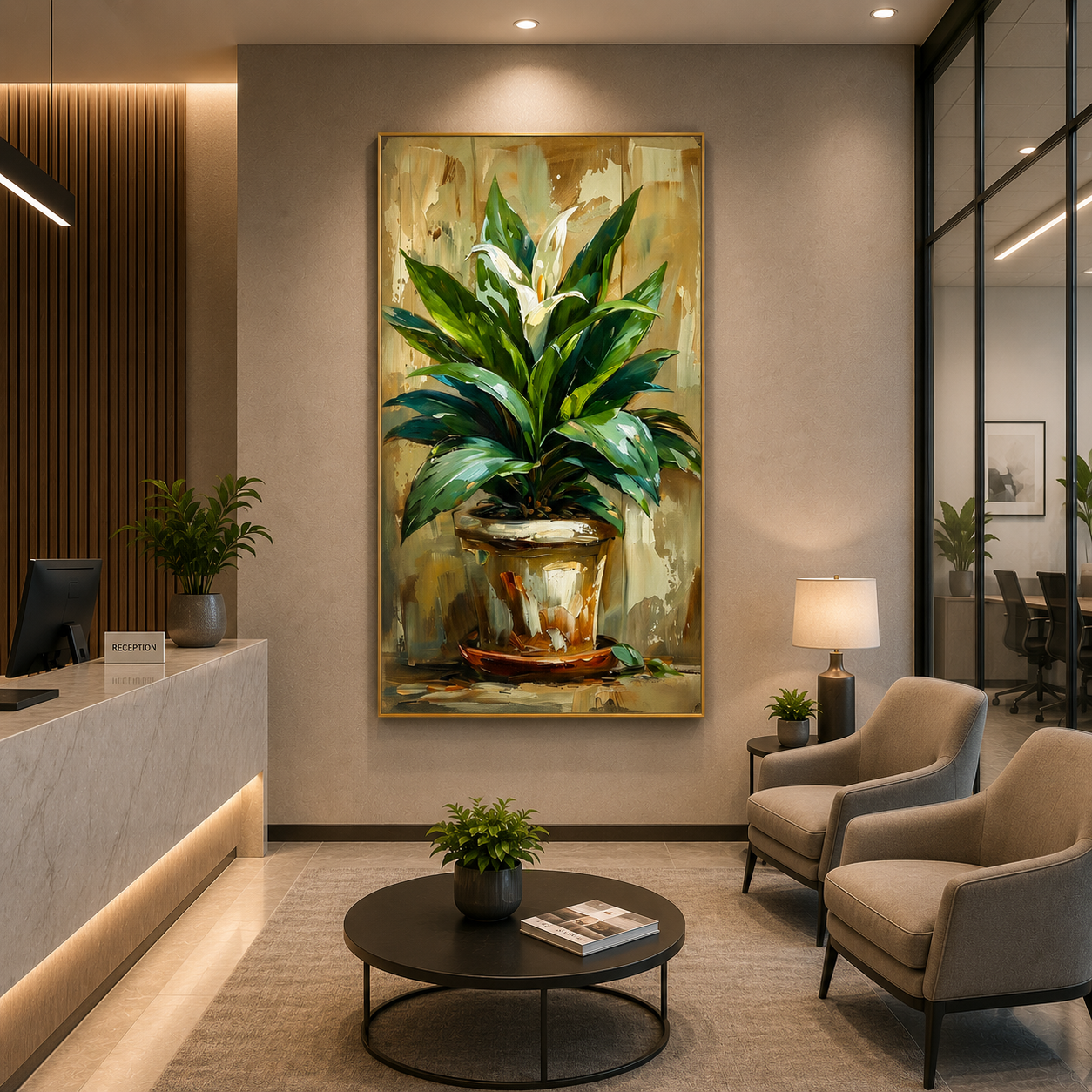 Peace Lily Botanical Canvas Wall Art for Modern Elegant Interiors