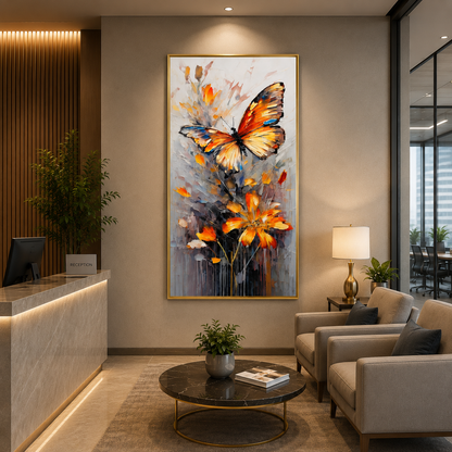 Abstract Butterfly and Floral Canvas Wall Art for Modern Interiors