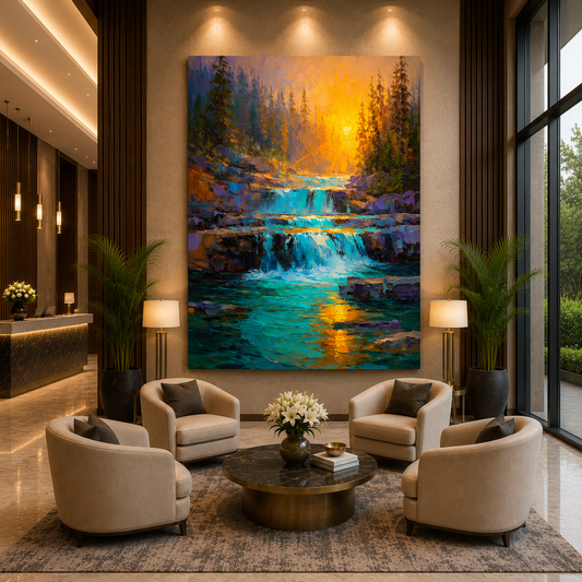 Waterfall Vastu Canvas Painting