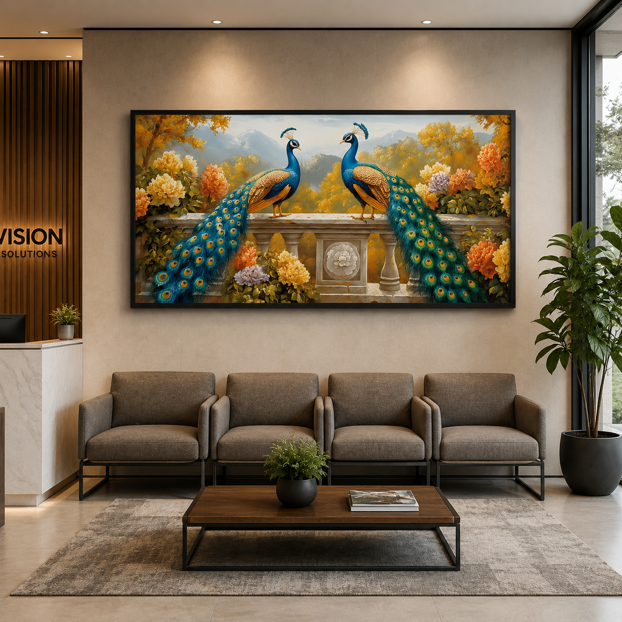 Premium Peacock Vastu Canvas Art Painting for Elegant Interiors