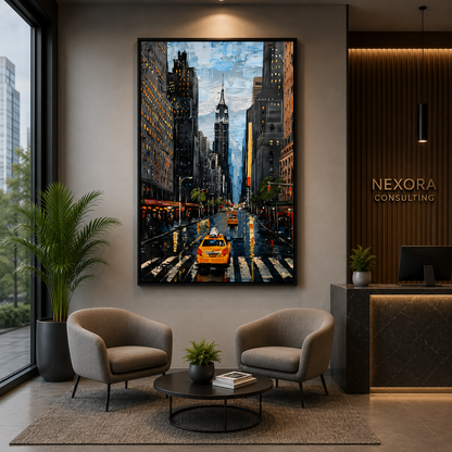 New York City Rainy Street Canvas Wall Art For Home Decor