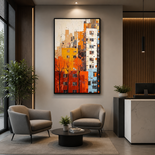 Abstract Modern Cityscape Canvas Wall Art