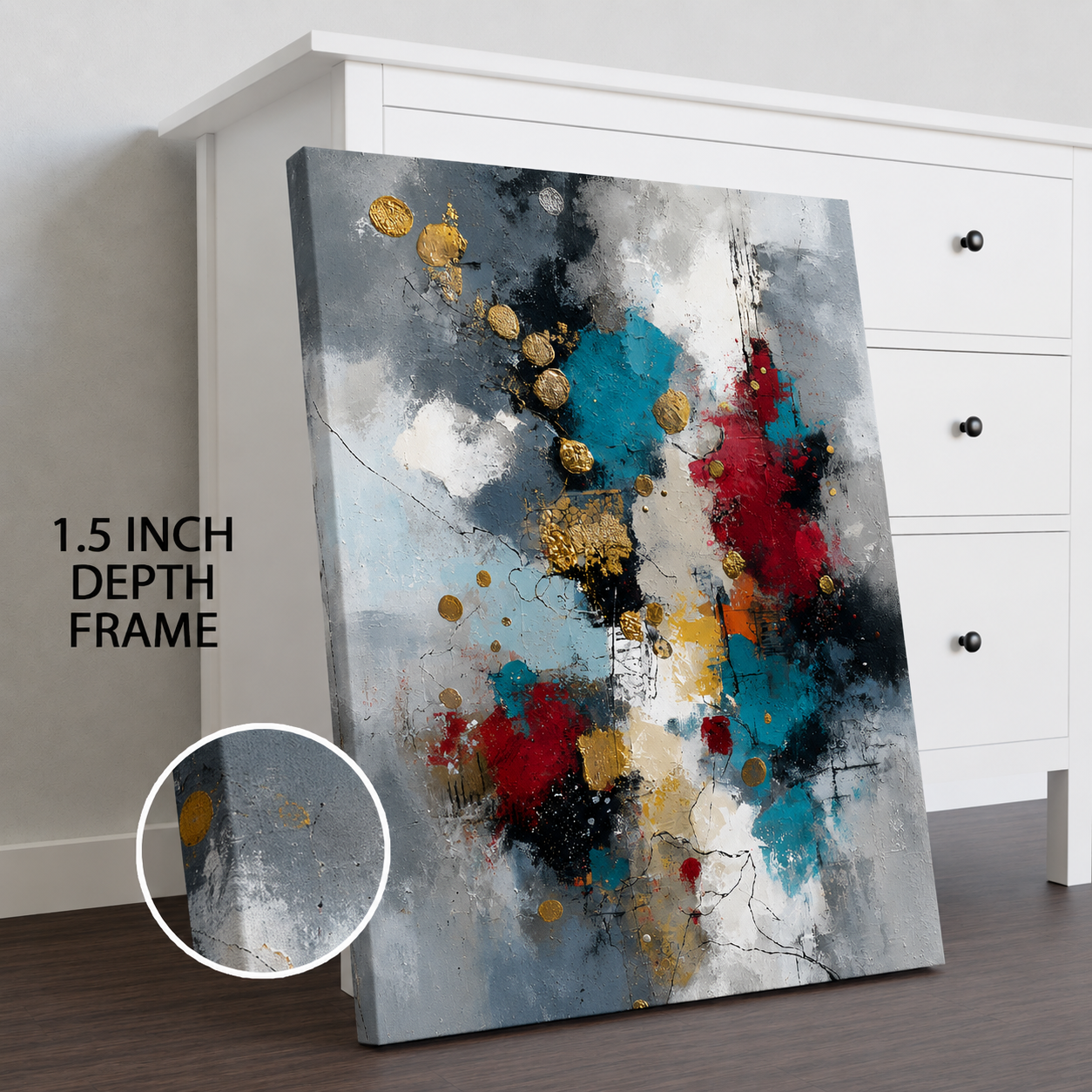 Luxury Color Splash Abstract Canvas Wall Art Painting