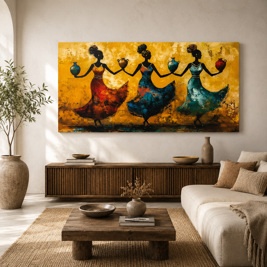 African Tribal Women Canvas Wall Art Painting Decor