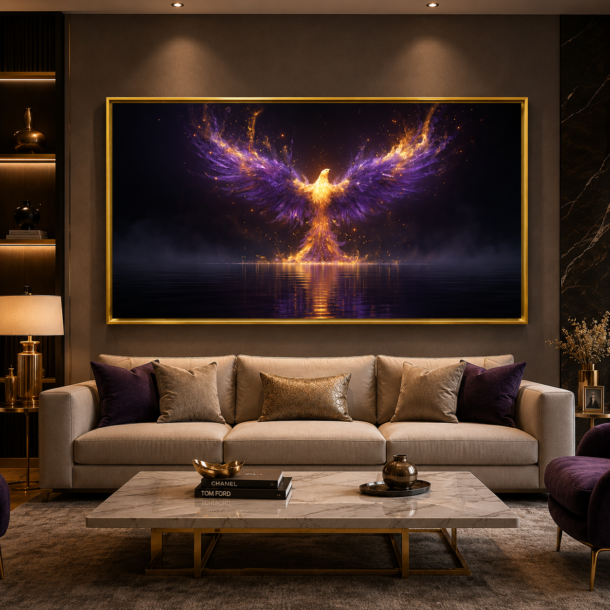 Phoenix Vastu Painting Canvas Artwork for Success and Prosperity