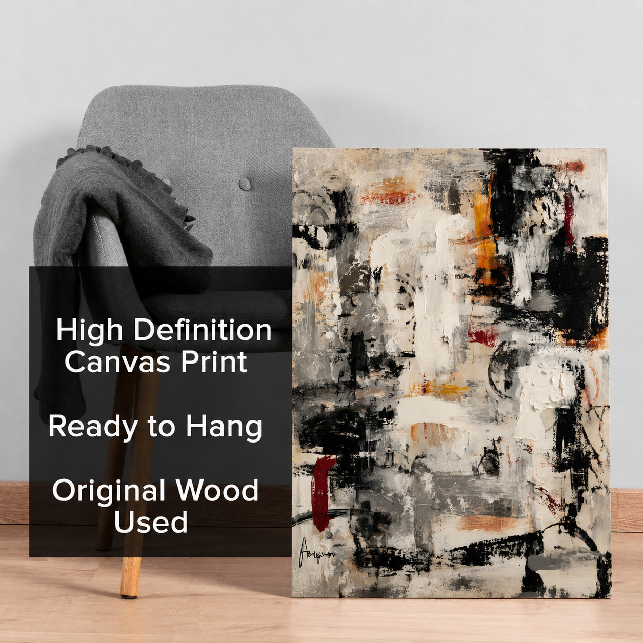 Modern Neutral Abstract Canvas Wall Art Painting
