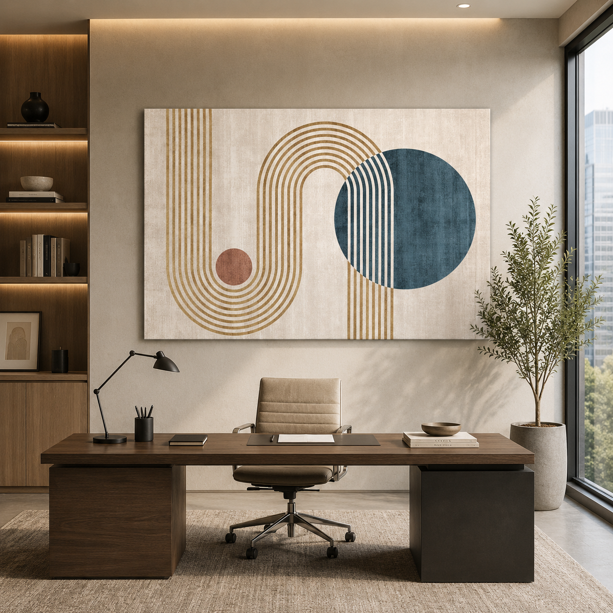 Modern Geometric Minimalist Canvas Wall Art Painting