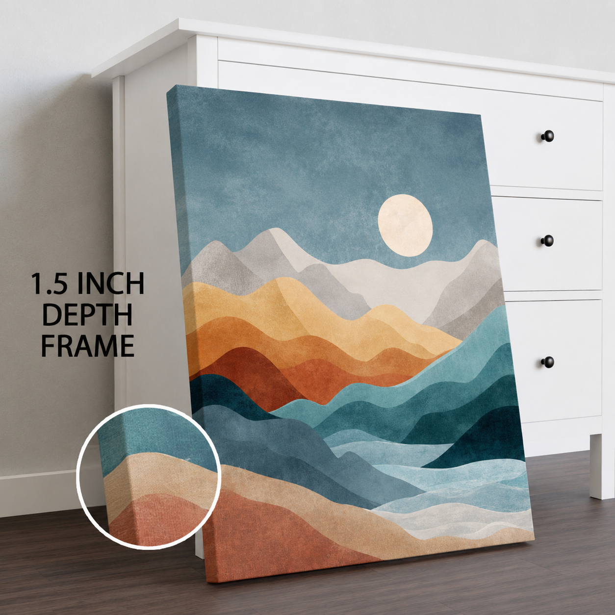 Minimalist Mountain Landscape Abstract Canvas Wall Art Painting