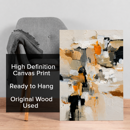 Neutral Abstract Texture Canvas Wall Art Painting for Interiors