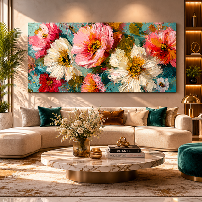 Elegant Abstract Floral Canvas Wall Art for Modern Luxury Spaces