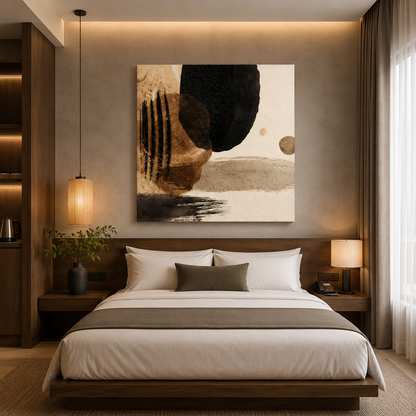 Earth Rhythm Abstract Wall Art – Modern Neutral Geometric Canvas