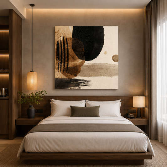 Earth Rhythm Abstract Wall Art – Modern Neutral Geometric Canvas