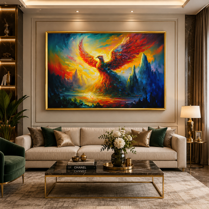 Phoenix Vastu Canvas Painting for Good Luck and Positive Energy