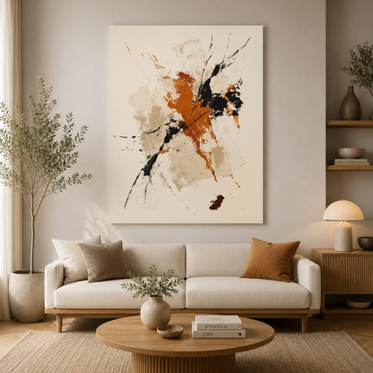 Minimalist Neutral Abstract Canvas Wall Art Painting
