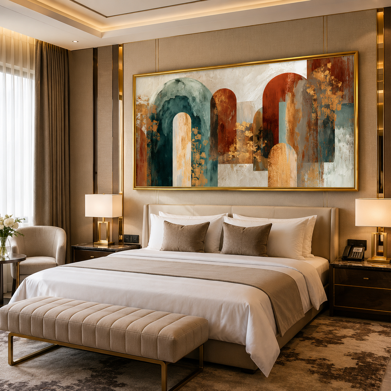 Luxury Arch Abstract Canvas Wall Art Painting