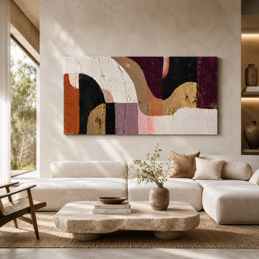 Modern Earth Tone Abstract Canvas Wall Art Painting