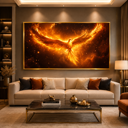 Phoenix Vastu Wall Art Painting Canvas Decor for Living Room