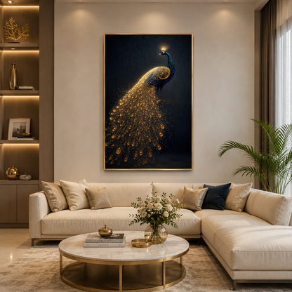 Elegant Peacock Vastu Artwork for Positive Vibes