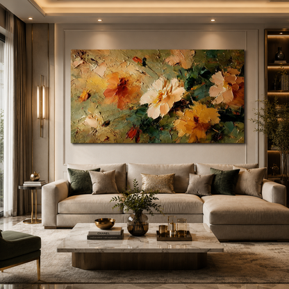 Abstract Floral Impressionist Canvas Wall Art for Modern Interiors