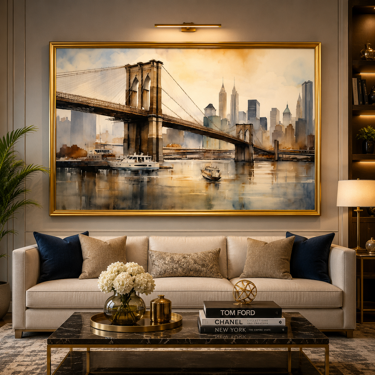 Brooklyn Bridge Cityscape Canvas Wall Art