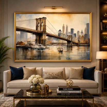 Brooklyn Bridge Cityscape Canvas Wall Art