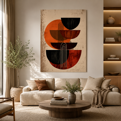 Boho Geometric Abstract Wall Art Canvas Painting for Modern Decor